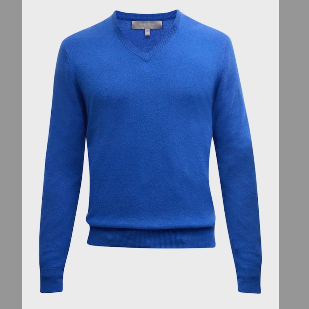 Neiman Marcus Cashmere Men's V-Neck Sweater